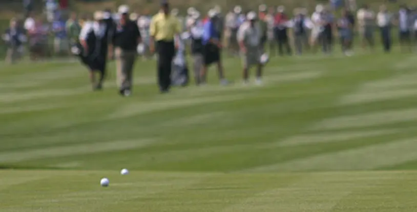 crowd gathered at golf tournament